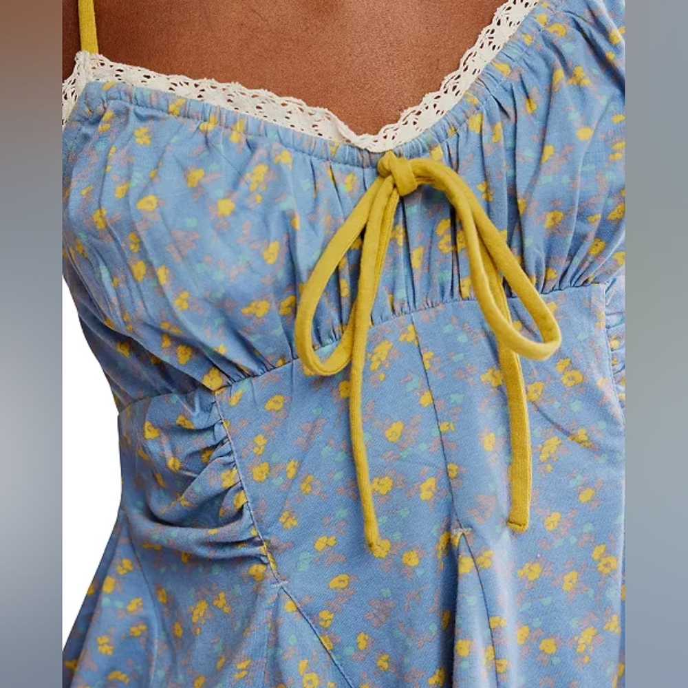 NWT Free People Allure Blue Top - M - Picture 2 of 4
